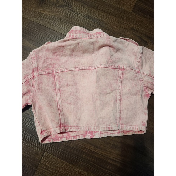 Fashion Nova Billie Cropped Jacket Womens Medium Pink Cargo Utility NWT New - Picture 8 of 10